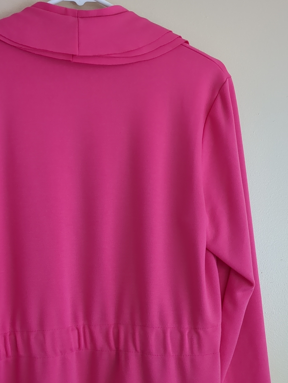 Large Cupio Hot Pink Ruffle Long Line Jacket - Picture 10 of 14